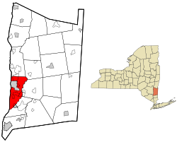 Dutchess County New York incorporated areas Town of Poughkeepsie highlighted